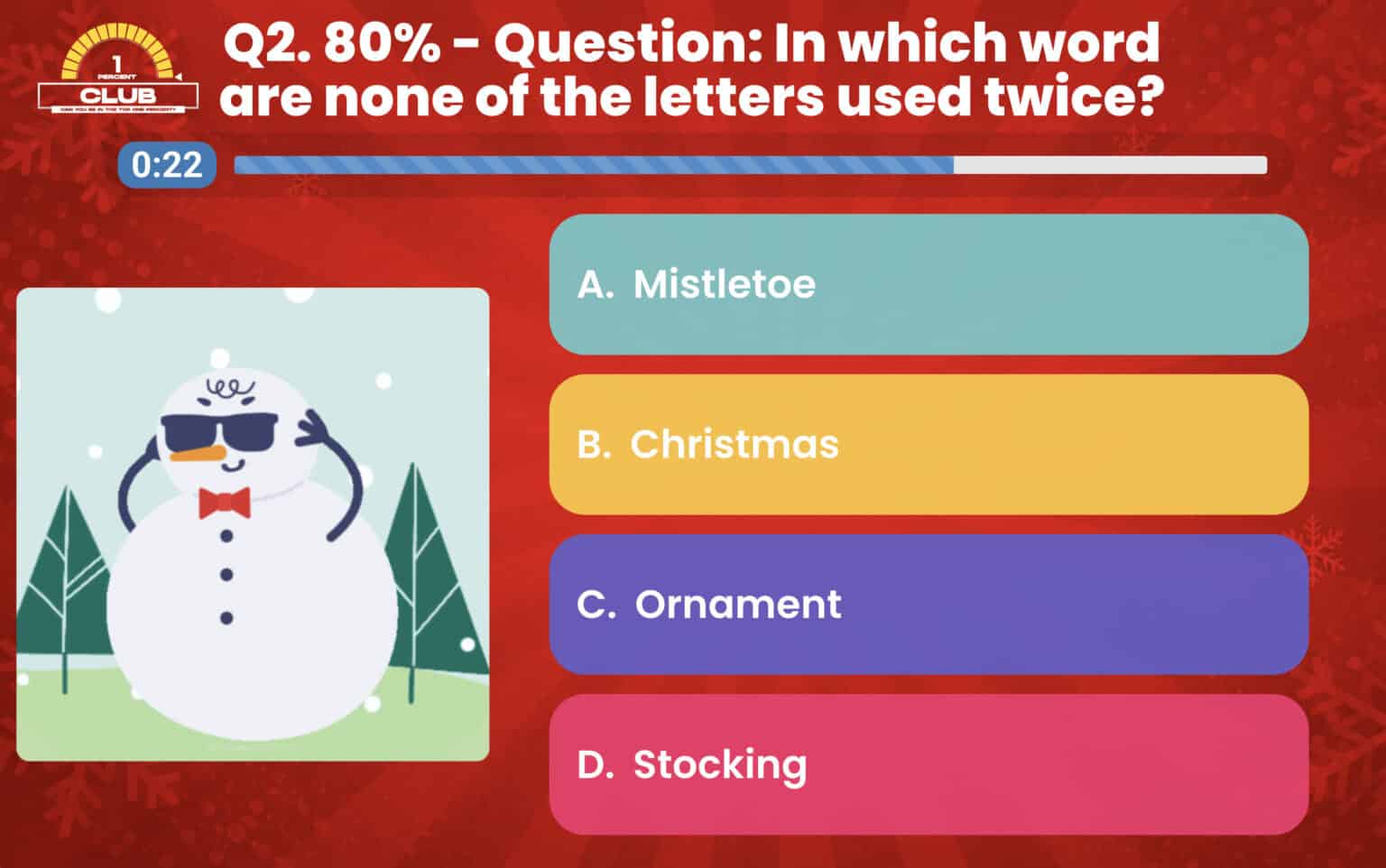 80% Festive 1% Club Question