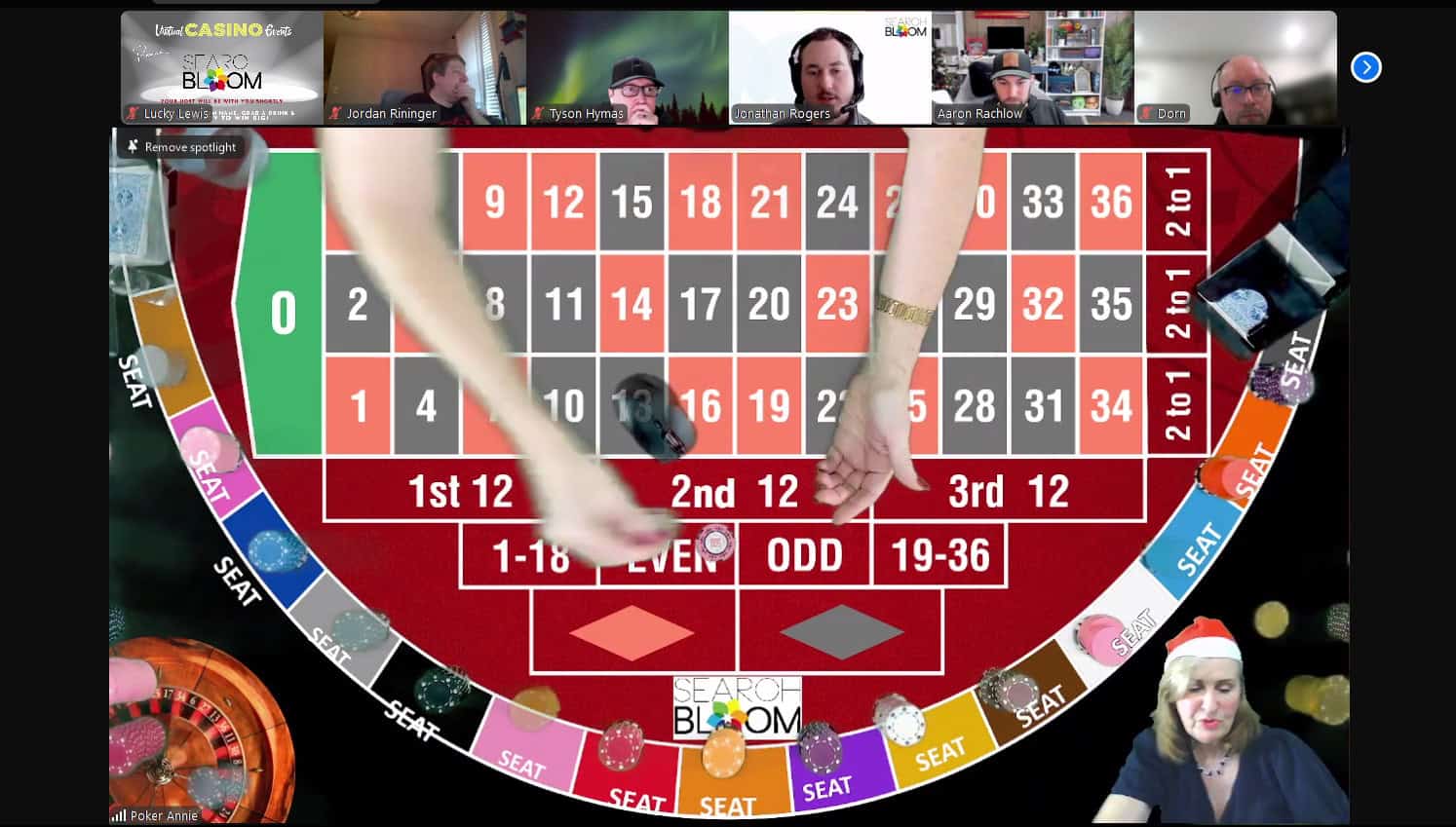 Roulette Festive Casino Table with Anne