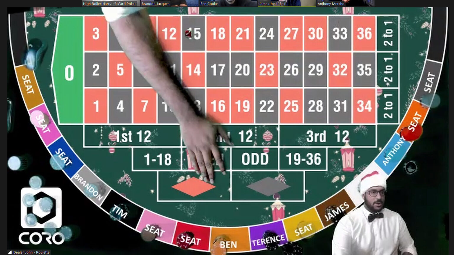 Festive Roulette Table - Host John